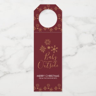 Etiqueta Para Garrafa Bebê é Frio Fora do Ouro Flocos de Neve