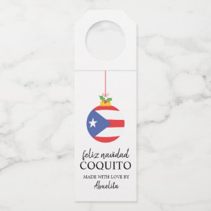 Etiqueta Para Garrafa Bebida de Natal Tropical de Coquito Coquito