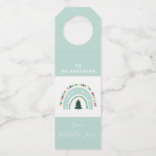 Etiqueta Para Garrafa Bela oferta de arco-íris de Natal