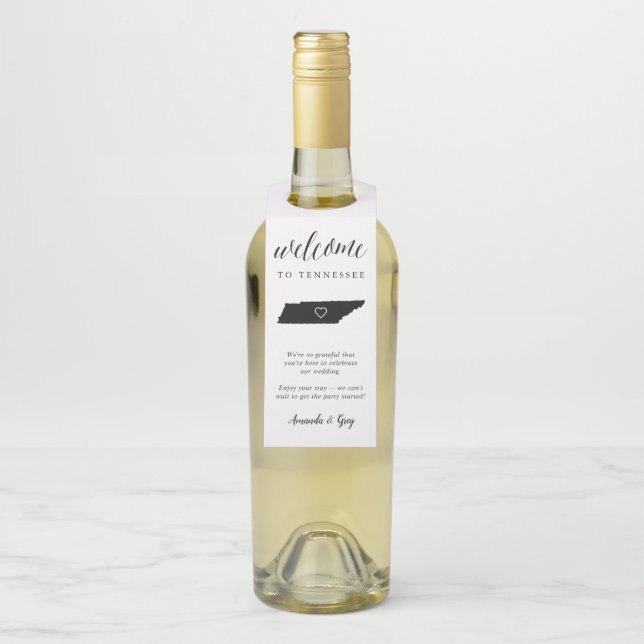 Etiqueta Para Garrafa Bem-vindo ao Casamento Estadual do Tennessee (Na garrafa)