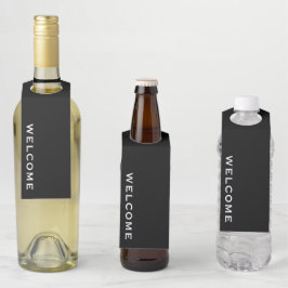 Etiqueta Para Garrafa Boas-vindas Mínimo Preto