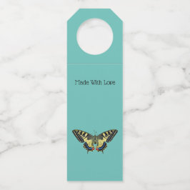 Etiqueta Para Garrafa Borboleta amarela e preta