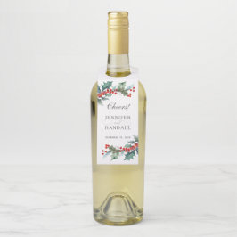 Etiqueta Para Garrafa Botânica de Água-Marinha de Natal