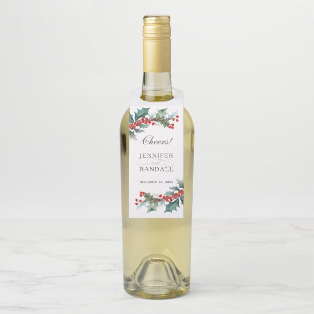 Etiqueta Para Garrafa Botânica em Aquarela de Verduras de Feriado (Na garrafa)