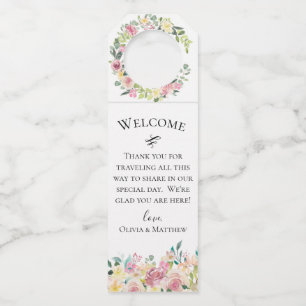 Etiqueta Para Garrafa Buquê floral Pastel