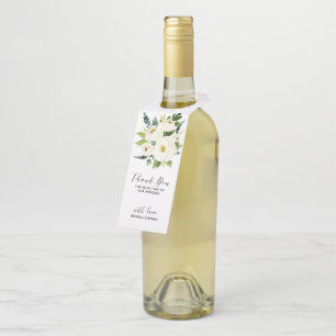 Etiqueta Para Garrafa Buquê-Obrigado dos rosas brancos você tipografia