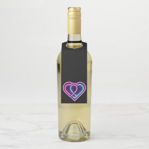 Etiqueta Para Garrafa Caneta Dia de os namorados, cor-de-rosa/azul