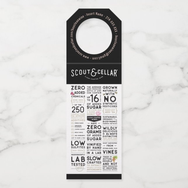 Etiqueta Para Garrafa Cartão de Visita de Vinho SC (Frente)