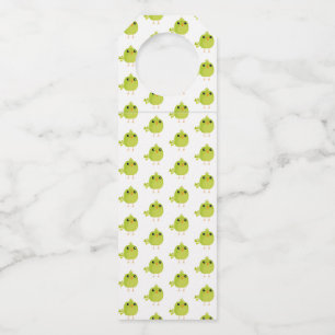 Etiqueta Para Garrafa Cartoon de Pássaro Verde