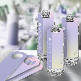 Etiqueta Para Garrafa Casamento com gradiente de humor Saúde Pastel Dawn