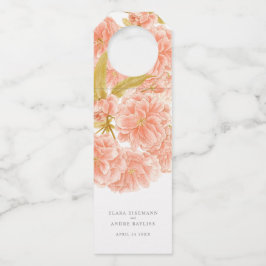 Etiqueta Para Garrafa casamento floral de pêssego primavera