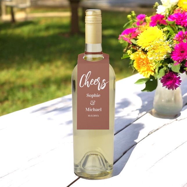 Etiqueta Para Garrafa Casamento Marrom Alegra Terracota   (Criador carregado)