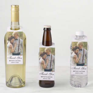 Etiqueta Para Garrafa Casamento Moderno Obrigado Foto