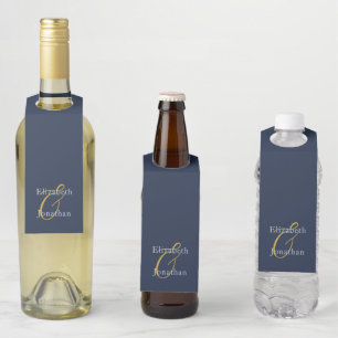 Etiqueta Para Garrafa Casamento Opulento Azul