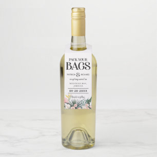 Etiqueta Para Garrafa Casamento Tropical De Destino Salvar A Data