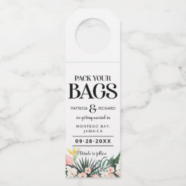 Etiqueta Para Garrafa Casamento Tropical no Destino Salve a Data