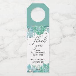 Etiqueta Para Garrafa Casinha d'água suculenta obrigado de casamento