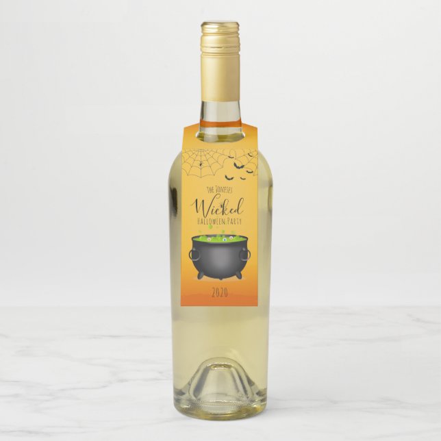 Etiqueta Para Garrafa Cauldron de bruxas (Na garrafa)