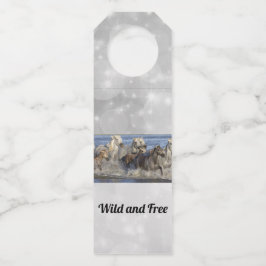 Etiqueta Para Garrafa Cavalos galopando na água