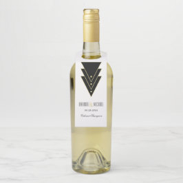 Etiqueta Para Garrafa Celebração de Arte Deco Moderna Smoking