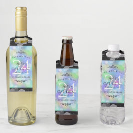 Etiqueta Para Garrafa Celebração Elegante de Aniversário de Casamento de