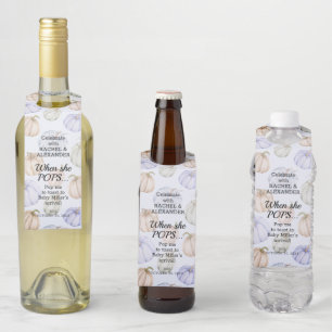 Etiqueta Para Garrafa Chá de fraldas de Abóbora Azul