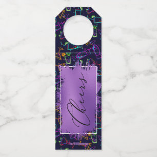 Etiqueta Para Garrafa CHEERS em Neon Cocktails