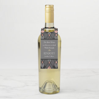 Etiqueta Para Garrafa Cinza na moda Hostess Gift Wine Bottle Hanger