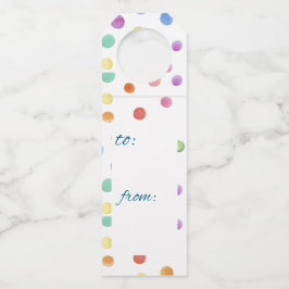 Etiqueta Para Garrafa Colorful Polka Dot Bottle Hanger Tags
