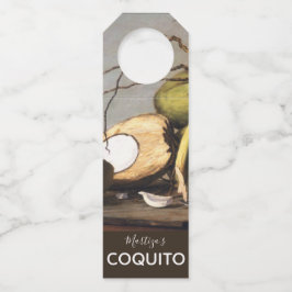 Etiqueta Para Garrafa Coquito Clássico Personalizado de Coco