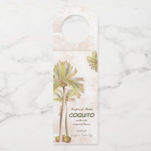Etiqueta Para Garrafa Coquito Coco Tropical Palmeira