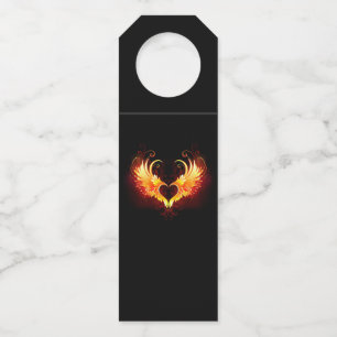 Etiqueta Para Garrafa Coração do Anjo Fogo com Asas