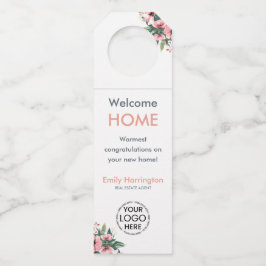 Etiqueta Para Garrafa Corretora de Imóveis Blush Bloom Closing Day Gray