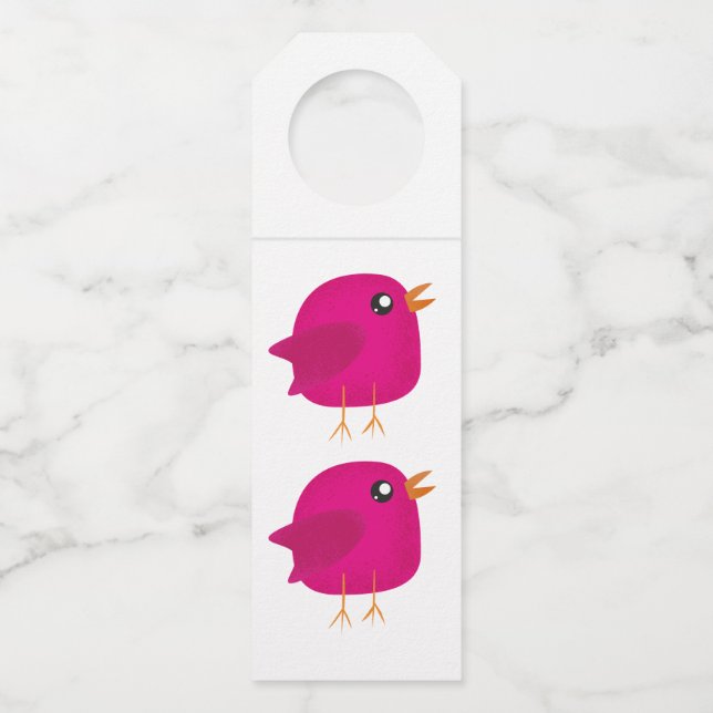 Etiqueta Para Garrafa Crianças, passarinho fofo (Frente)