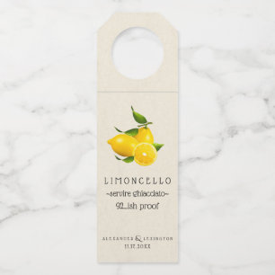 Etiqueta para Garrafa de Limoncello Favor para C