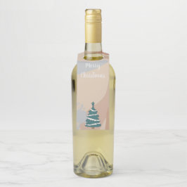 Etiqueta Para Garrafa Desejos de Natal Simples Modernos Elegantes para C