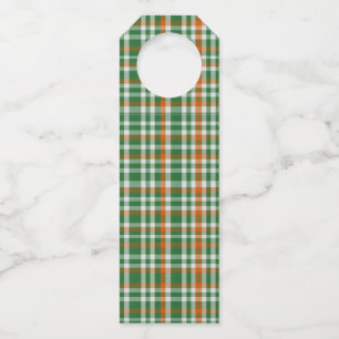 Etiqueta Para Garrafa dia de São Patrício bandeira da Irlanda gingham co