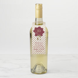 Etiqueta Para Garrafa Dourado com o cabide de vinho tinto
