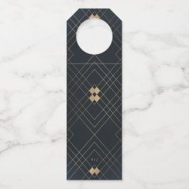 Etiqueta Para Garrafa Dourado Diamante Naval Geométrico Deco Gatsby Casa