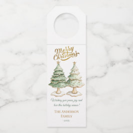 Etiqueta Para Garrafa Elegant Merry Christmas Holiday Tree Favor Tags 
