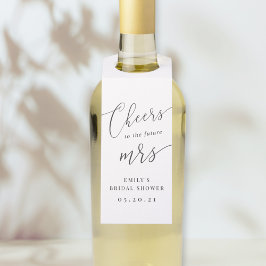 Etiqueta Para Garrafa Elegante Calliografia Futura Sra. Chá de panela