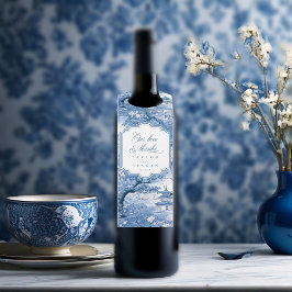 Etiqueta Para Garrafa Elegante Chinoiserie Wedding Obrigados ID1094
