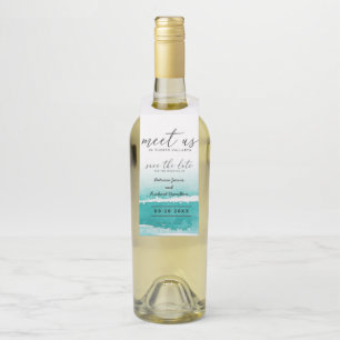 Etiqueta Para Garrafa Encontre-Nos No Destino De Casamento, Salve A Data