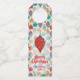 Etiqueta Para Garrafa Enfeites de Natal Vintage para Árvore de Natal