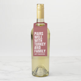Etiqueta Para Garrafa Engraçado ousado Vinho de Ação de Graças