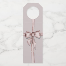 Etiqueta Para Garrafa Envolvido em um laço rosa