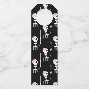 Etiqueta Para Garrafa Esqueleto de Halloween com Espada