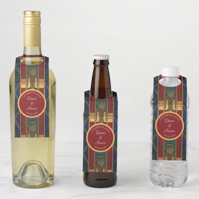 Etiqueta Para Garrafa Etiqueta de Garrafa de Casamento Africano Personal (In Situ)