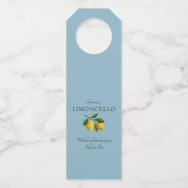 Etiqueta Para Garrafa Evento de Casamento Limoncello Azul Pó Moderno