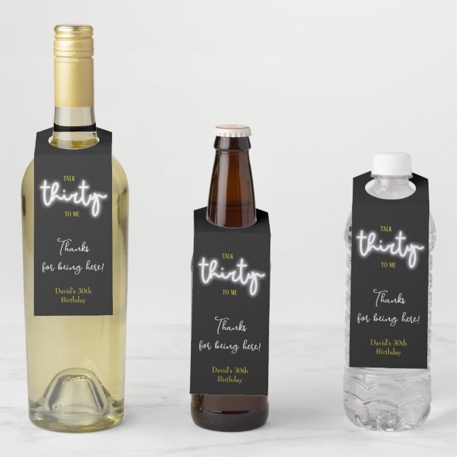 Etiqueta Para Garrafa Fale Comigo 30, aniversário de 30 anos (In Situ)